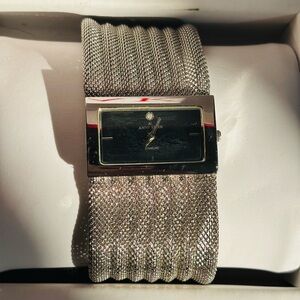 Anne Klein Silver-Tone Mesh Bracelet Watch